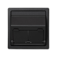 Адаптер на 2 RJ45(12) коннектора 75528; 75540; 75541; 75544-39 75542-30 наклонный 73 Loft графит 73086-62