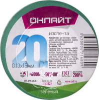 Изолента ПВХ 15мм (рул.20м) 71 680 OIT-B15-20/G зел.  71680