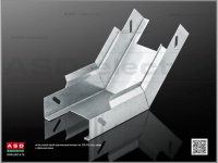 Лоток угловой вертикальный ЛУВГгц400х200-135 S=1.2мм поворот вверх глухой гор.оцинк.  EI-01.07.43.100