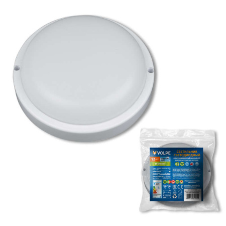 Светильник светодиодный ULW-Q221 8W/DW IP65 White Круг 8Вт 6500К IP65 640лм d14см промышленный накладной влагозащ. опал. рассеив. бел.  UL-00002733