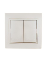 Выключатель 2-кл. СП Mira 10А IP20 со вставкой жемчуж./бел. перламутр.  701-3030-101