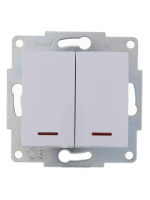 Выключатель 2-кл. 1п СП Karina 10А IP20 с подсветкой механизм бел.  707-0288-112