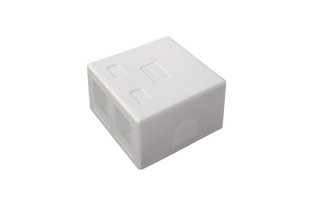 Корпус розетки для модуля Keystone 2 порта бел.  DR-5002