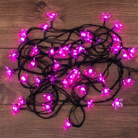 Гирлянда светодиодная "Цветы Сакуры" 7м 50LED роз. 1.5Вт IP20 с контроллером 8 режимов  303-038