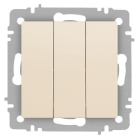 Выключатель Accent 6-106-02 тройной 10А-250В IP20 СУ AL/CU сл.кость  Б0063534