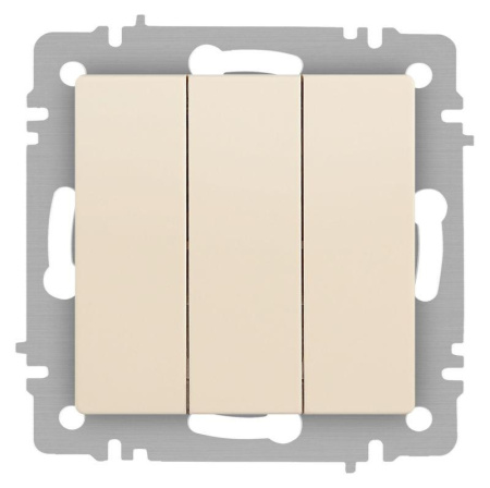Выключатель Accent 6-106-02 тройной 10А-250В IP20 СУ AL/CU сл.кость  Б0063534