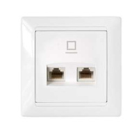 Розетка компьютерная 2-м СП бел.  РК216-014