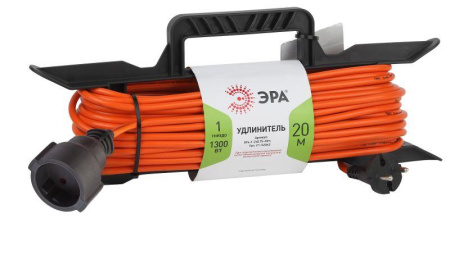 Удлинитель-шнур на рамке 1х20м без заземл. 6А IP20 UFx-1-2х0.75-20m ПВС 2х0.75  Б0046821