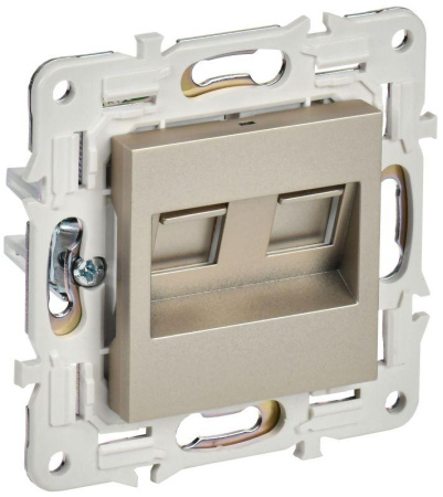 Розетка компьютерная двойн. RJ45 кат.5E SKANDY SK-K03Sh шампань  SK-K20-1-K37