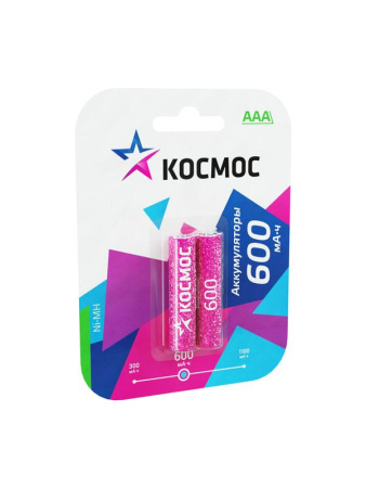 Аккумулятор AAA/R03 600мА.ч Ni-MH (блист.2шт)  KOCR03NIMH(600MAH)