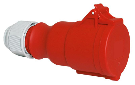 Вилка кабельная 32А 5п 3P+N+PE 6ч 400В IP44  204-TLS