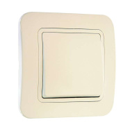 Переключатель проходной 1-кл. СП Lillium 10А IP20 крем./крем.  70205