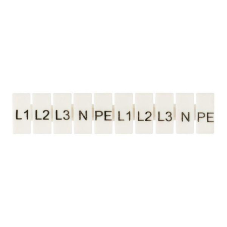 Маркеры для UT/ST/Push-in 6 с символами "L1. L2. L3. N. PE" (уп.100шт)  zb-st-6-L-1-3