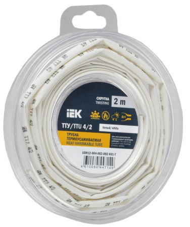 Трубка термоусадочная ТТУ нг-LS 4/2 бел. (уп.2м)  UDR12-004-002-002-K01-T