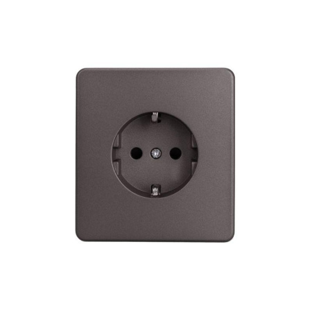 Розетка 1-ая с/з с/у со шторками 16А MIELE сер.  KR-78-0701-2