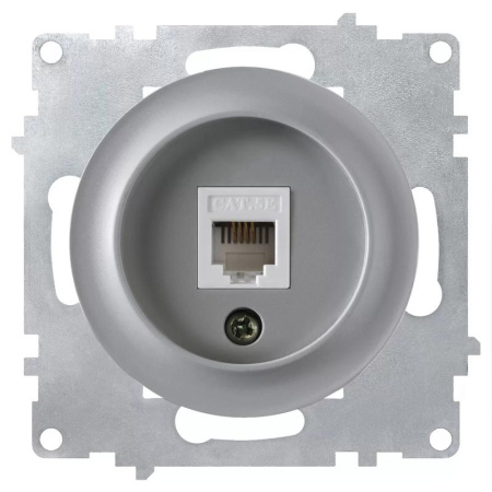Розетка компьютерная 1-м СП Florence RJ45 кат.5E механизм сер. (1E20701302)  2172839