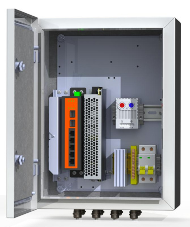 Термошкаф коммутационный 4хPoE 2хSFP 4хSC IP66 300х400х210мм 6 УТП 4КУ  00-00015643