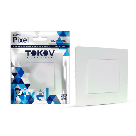 Выключатель 1-кл. СП Pixel 10А IP20 в сборе перламутр.  TKE-PX-V1F-C04
