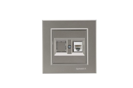 Розетка компьютерная+гнездо СП Karea 16А IP20 CAT 5 зел.  56052035