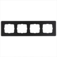 Рамка закругленная 4-м G-Glass стекло матовый черн.  G1004GB-RM