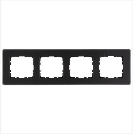 Рамка закругленная 4-м G-Glass стекло матовый черн.  G1004GB-RM