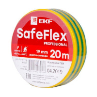 Изолента ПВХ 19мм (рул.20м) желт./зел. SafeFlex  plc-iz-sf-yg
