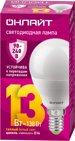 Лампа светодиодная 90 543 OLL-G45-13-230-2.7К-E14-FR PRO 90-240В  90543
