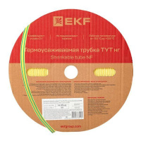 Трубка термоусадочная ТУТ нг 25/12.5 желт./зел. PROxima (уп.50м)  tut-25-yg