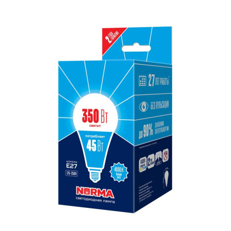 Лампа светодиодная LED-A120-45W/4000K/E27 /FR/NR Norma 45Вт матовая 4000К нейтр. бел. E27 (упак. картон)  UL-00005611