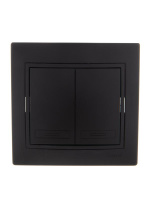 Выключатель 2-кл. 1п СП Mira 10А IP20 со вставкой черн. бархат  701-4242-101