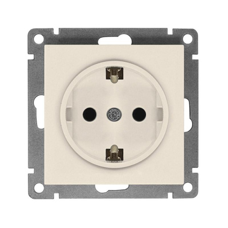 Розетка 1-м СП Афина 16А IP20 с заземл. механизм сл. кость (ivory)  A0028-I