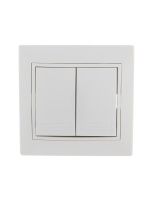 Выключатель 2-кл. СП Mira 10А IP20 с бел.вставкой бел.  701-0202-101