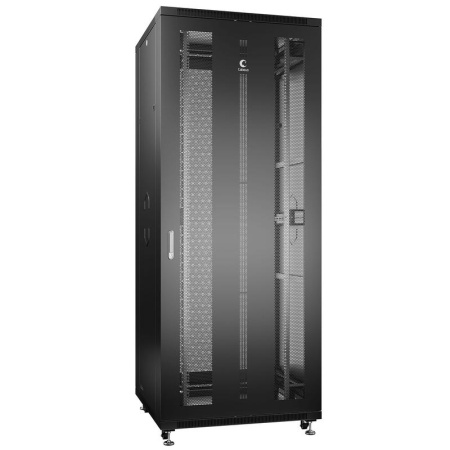 Шкаф телекоммуникационный ND-05C-42U80/100-BK 19дюйм 42U 800х1000х2055 передняя и задняя перфор. двер ручка с замком черн.  8536c