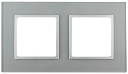 Рамка 2-м 14-5102-03 стекло Elegance алюм.+алюм. ЭРА Б0034490