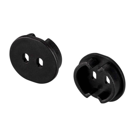 Заглушка ARH-ROUND-D20-DUAL BLACK с отверстием пластик  039302