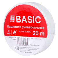 Изолента класс В 0.13х15мм (рул.20м) бел.  plc-iz-b-w