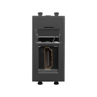 Розетка HDMI 1мод. Avanti "Черный матовый" тип А-А модульная  4412251