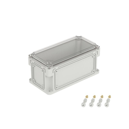 Корпус 300х150х146мм IP67 с прозр. крышкой 21мм с фланцами пластик.  531211