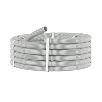 Труба гофрированная ПВХ гибкая легкая d50мм без протяжки сер. (уп.30м)  9095030