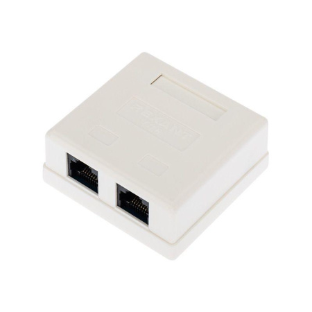 Розетка компьютерная 2-м ОП RJ45 (8P8C) кат.6 UTP неэкранир.  03-0136