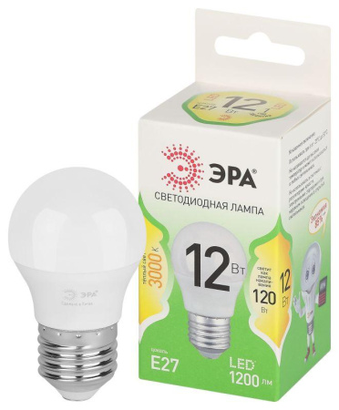 Лампа светодиодная GREEN LINE P45-12W-830-E27 GL E27 12Вт шар свет тепл.  Б0067015