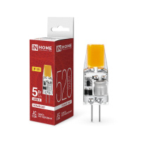 Лампа светодиодная LED-JC-COB 5Вт 12В G4 4000К 520лм  4690612060262