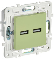 Розетка USB A+A 3.1А SKANDY SK-R15G мятный  SK-U21-D31-K06