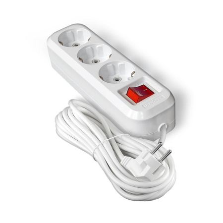 Удлинитель 3х10м с заземл. IP20 S-303А ПВС 3х1.5 с выкл.  1729