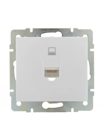 Розетка компьютерная СП Rain RJ45 16А IP20 механизм бел.  703-0288-139