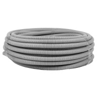 Труба гофрированная ПВХ d16мм с протяжкой сер. (уп.25м) Plast PROxima  tg-z-16-25n