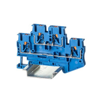 Клемма двухуровневая зажим push-in 4 точки подключения 2.5кв.мм син.  VPRTT-2.5-BU Клемма двухуровневая зажим push-in 4 точки подключения 2.5кв.мм син.  VPRTT-2.5-BU