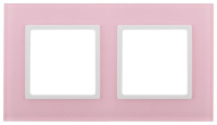 Рамка 2-м 14-5102-30 стекло Elegance роз.+бел. ЭРА Б0034502