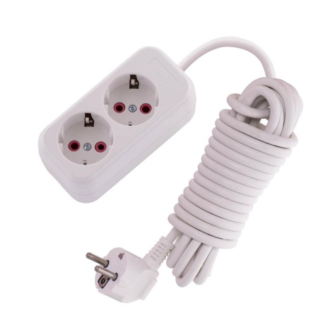 Удлинитель 2х5м с заземл. 16А IP20 Lila с выкл.  720-0205-201