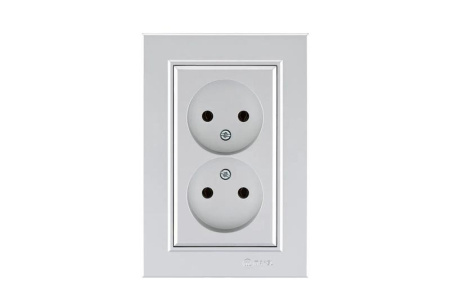 Розетка 2-м СП Karea 10А IP20 б/з сереб.  56065017